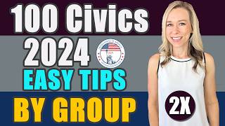 2024 Official USCIS 100 Civics Questions 2008 version BY GROUP REPEAT 2X  US Citizenship [upl. by Ilwain]