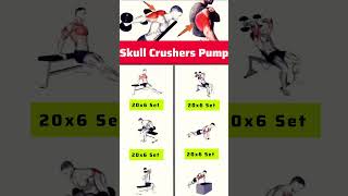 Skull Crushers Pump abs sixpackabs loseweight shorts shoulderworkout [upl. by Gelasius132]