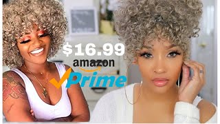 16 AMAZON WIGWATCH ME STYLE THIS SHORT CURLY AFRO WIG [upl. by Dolloff276]