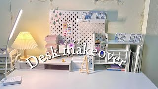 𐙚 Aesthetic desk makeover  decorating my desk  how I organize my stationary ˙✧˖°📷 ༘ ⋆｡˚ [upl. by Leoj]