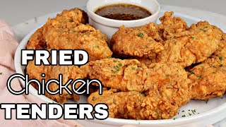 The Secret To The Perfect CRISPY Fried Chicken Tenders  Home Style Chicken Tenders [upl. by Arelus]