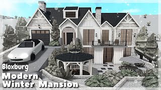 BLOXBURG Modern Winter Mansion Speedbuild  Roblox House Build [upl. by Yahc]