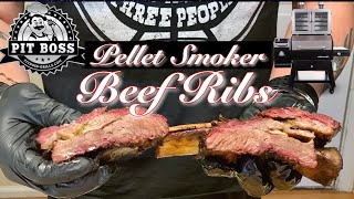 SMOKED BEEF RIBS DONE ON THE PIT BOSS PLATINUM LOCKHART PELLET SMOKERHOW TO SMOKEBBQ BEEF RIBS [upl. by Blackington]