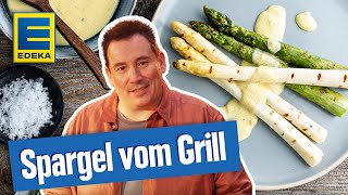 Spargel vom Grill  Mit veganer Sauce Hollandaise [upl. by Yrahca]