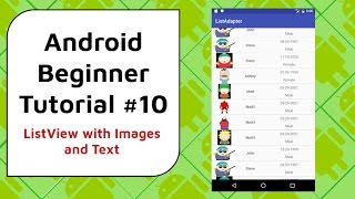 Android Beginner Tutorial 10  ListView with Images and Text Scroll With NO Lag [upl. by Lucia]