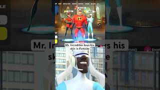 MrIncredible buys his Fortnite skin  incredibles elastigirl frozone disney pixar fortnitebr [upl. by Esinyl]