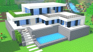 TUTO GRANDE MAISON MODERNE FACILE À FAIRE  Minecraft [upl. by Anahsirk]