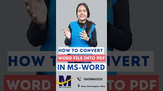 How to Convert Word File into PDF  Ms Word Ki File Ko Pdf Me Kaise Convert Kare word msexcelwire [upl. by Atsiuqal616]