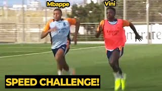 Mbappé challenges Vinícius Jr in a SPRINT RACE during training ahead Celta Vigo  Football News [upl. by Elrebmik100]