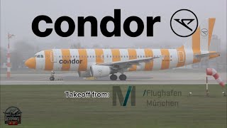 Stunning CONDOR A320214 takeoff from Munich MUC airport [upl. by Heins857]