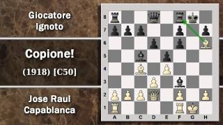 Partite Commentate di Scacchi 52 Capablanca vs NN  Copione  1918 C50 [upl. by Heer390]