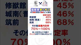 福岡県公立入試、第6学区の推薦入試は御三家修猷館、そして城南高校が激戦！受験 勉強 推薦 福岡 [upl. by Kennett]