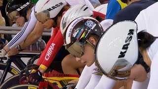 Womens Keirin Final  2014 Track Cycling World Cup  London [upl. by Skipp]