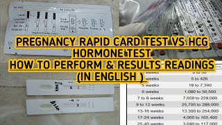 Pregnancy rapid card test vs Beta HCG hormone testWhat is differenceHow to perform amp report result [upl. by Karita]