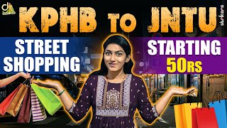 KPHB to JNTU  Street Shopping 🛍️ Starting 50rs  Durga Gade  Durga Gade Vlogs  Strikers [upl. by Eidnim]