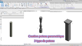 creer famille poteau sur revit [upl. by Sisxela938]