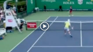 Tennis Marc Polmans player disqualified for smashing ball into umpire’s face on match point [upl. by Oreves]