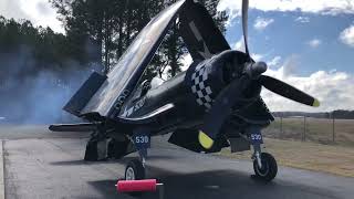 The Spectacular Roaring of The FG1D Corsair Startup Wings unfolding Take Off [upl. by Sel]