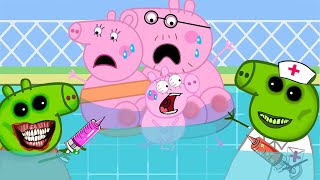 Zombie Apocalypse Zombies Appeared At The Swimming Pool 🧟‍♂️🧟‍♀️  Peppa Pig Funny Animation [upl. by Lunna]