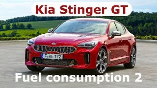 Kia Stinger GT 33 AWD fuel consumption 2 [upl. by Ahsratan]