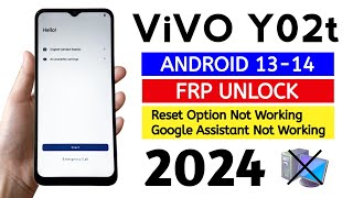 ViVO Y02t V2254 Frp Bypass Android 1314 Without Pc Latest Update 2024 [upl. by Razaile539]