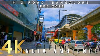 MG Road Bangalore City  4K Walking Tour from Brigade road to Chinnaswamy Stadium  India 2021 [upl. by Yssis]