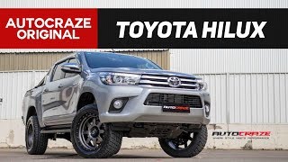 TOUGH TOYOTA TROPHY  Toyota Hilux SR5 Wheels Tyres amp Lift Kit  Fuel Trophy Rims  AutoCraze 2017 [upl. by Ahouh]