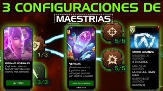 LAS 3 MEJORES CONFIGURACIONES DE MAESTRIAS  MISIONES  GESTA y GUERRA  ARENAS [upl. by Shah703]