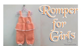 How to Crochet a Baby Romper  Easy romper tutorial  Crochet Jumpsuit part 2 [upl. by Noxaj]