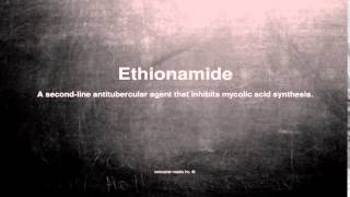 Medical vocabulary What does Ethionamide mean [upl. by Ahcas]