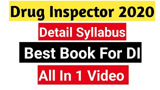 Drug Inspector Syllabus 2020।Best Book For Drug Inspector Preparation 2020।All Details Hindi [upl. by Lyon]