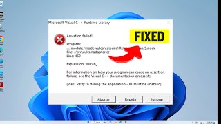 FIXED Microsoft Visual C Runtime Library Assertion Failed Vulcanadaptercc Error  2024 [upl. by Fortunio602]