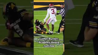 Mizzou WR Luther Burden III put on an act against Oklahoma but the refs didn’t buy his performance [upl. by Aikahs]