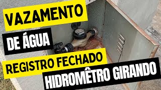 Vazamento de água com registro fechado e hidrômetro continua girando [upl. by Methuselah]