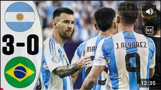 Argentine vs Brazil 🇧🇷 30all goals 2024france football brazil argentina [upl. by Eilraep999]