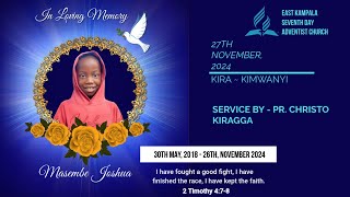 East Kampala SDA Church  In Memory of Joshua Masembe  Church Service  27th Nov 2024 [upl. by Gnuhn127]