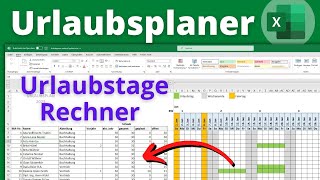 Excel Urlaubsplaner 2025 erstellen  Urlaubstage automatisch eintragen amp berechnen für Mitarbeiter [upl. by Oderf]