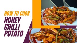 Crispy Honey Chilli Potato  Chilli Potato Starter Recipe [upl. by Mihsah]