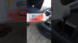 Pouring a TIRE Sealant inside a tire to seal a thousands small holes 😮😮😮 [upl. by Stiegler368]