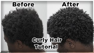 Mens Curly Hair Tutorial  Defined Curls on 4B4C Hair  King Infinity [upl. by Haakon]