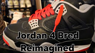 Jordan 4 Bred Reimagined With Lace Swap [upl. by Lombard824]