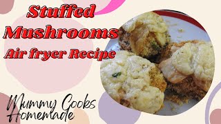 Easy Homemade Stuffed Mushrooms  Air fryer Recipes [upl. by Derwon778]