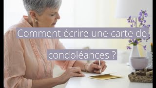 Comment rédiger une carte de sincères condoléances [upl. by Ayhtnic194]