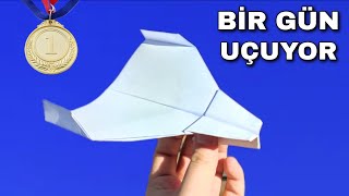 Bir Gün Havada Kalan Kağıttan Uçak Yapımı  Çok Kolay [upl. by Edris224]