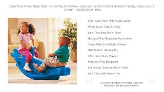 Little Tikes Whale Teeter Totter  Active Play for Children  Easy grip handles amp Stable Saddle for [upl. by Xela]