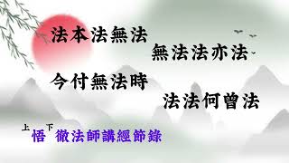 『法本法無法 無法法亦法 今付無法時 法法何曾法 』 上悟下徹法師講經節錄 20241020 [upl. by Ahsac]