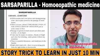 SARSAPARILLA  Homoeopathic medicine story trick to learn Homoeopathic medicine [upl. by Sergo]