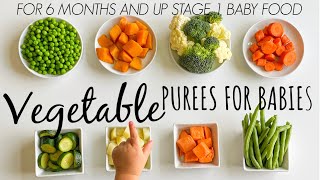 8 VEGETABLE PUREE for babies 6 months and up [upl. by Inohtna]