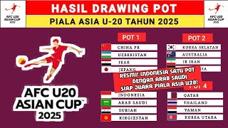 RESMI Indonesia Satu Pot Dengan Arab Saudi  Hasil Drawing Pembagian POT Piala Asia U20 2025 [upl. by Elbon]