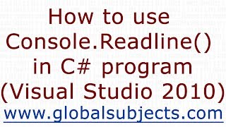 How to use ConsoleReadline in C program Visual Studio 2010 [upl. by Karl]